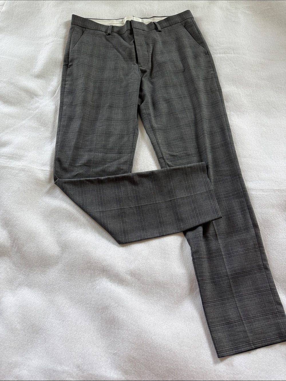 Express Men's Gray Plaid Dress Pants